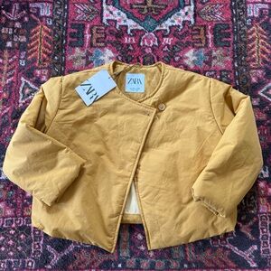NWT Zara Kids Mustard Yellow Puffer Jacket size 8/9